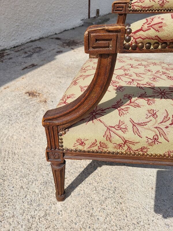 Armchair Louis XVI walnut of the XIXth century