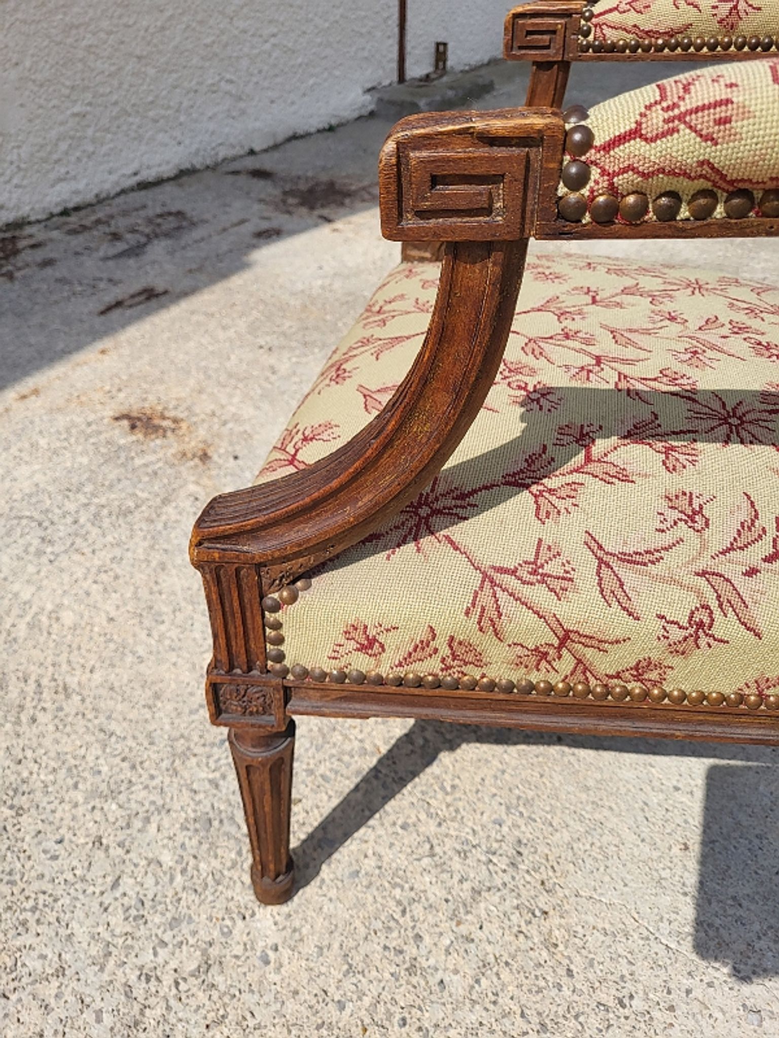 Armchair Louis XVI walnut of the XIXth century