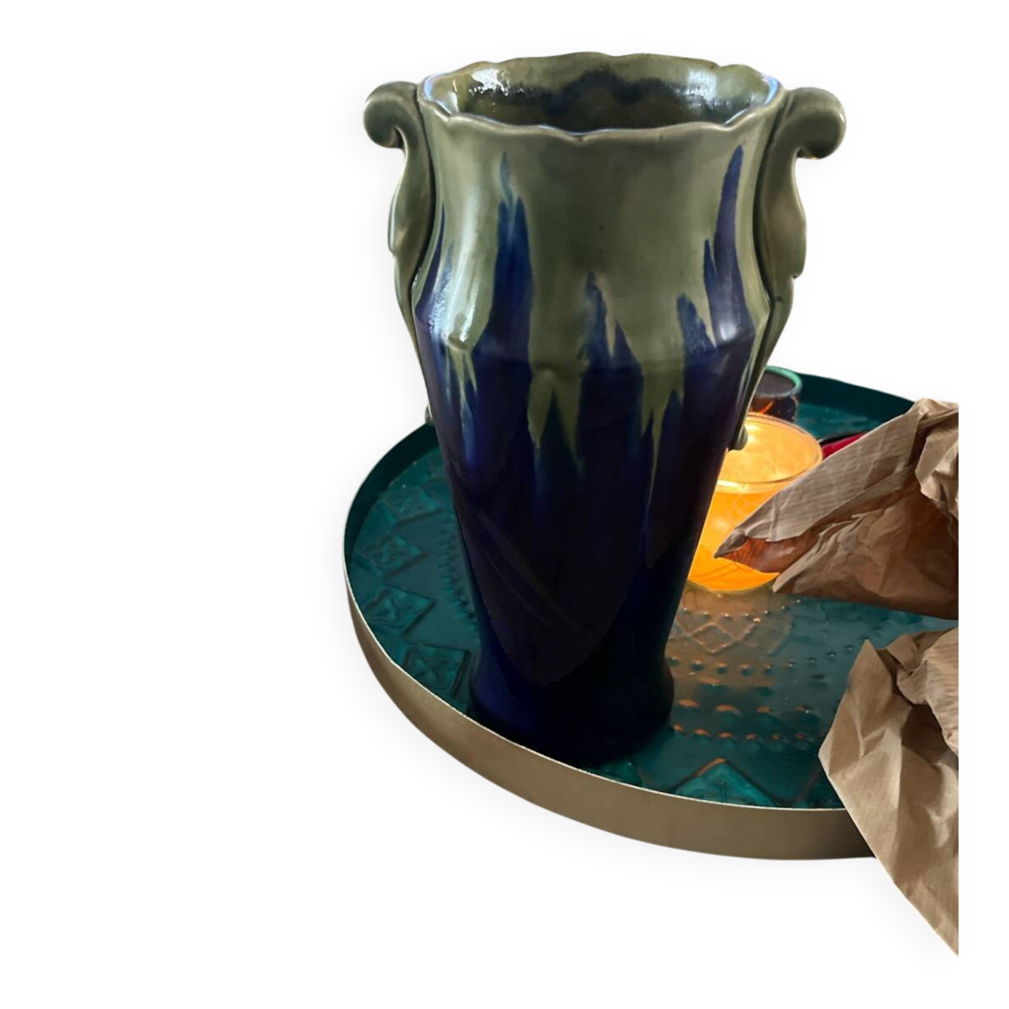 Art Deco blue vase