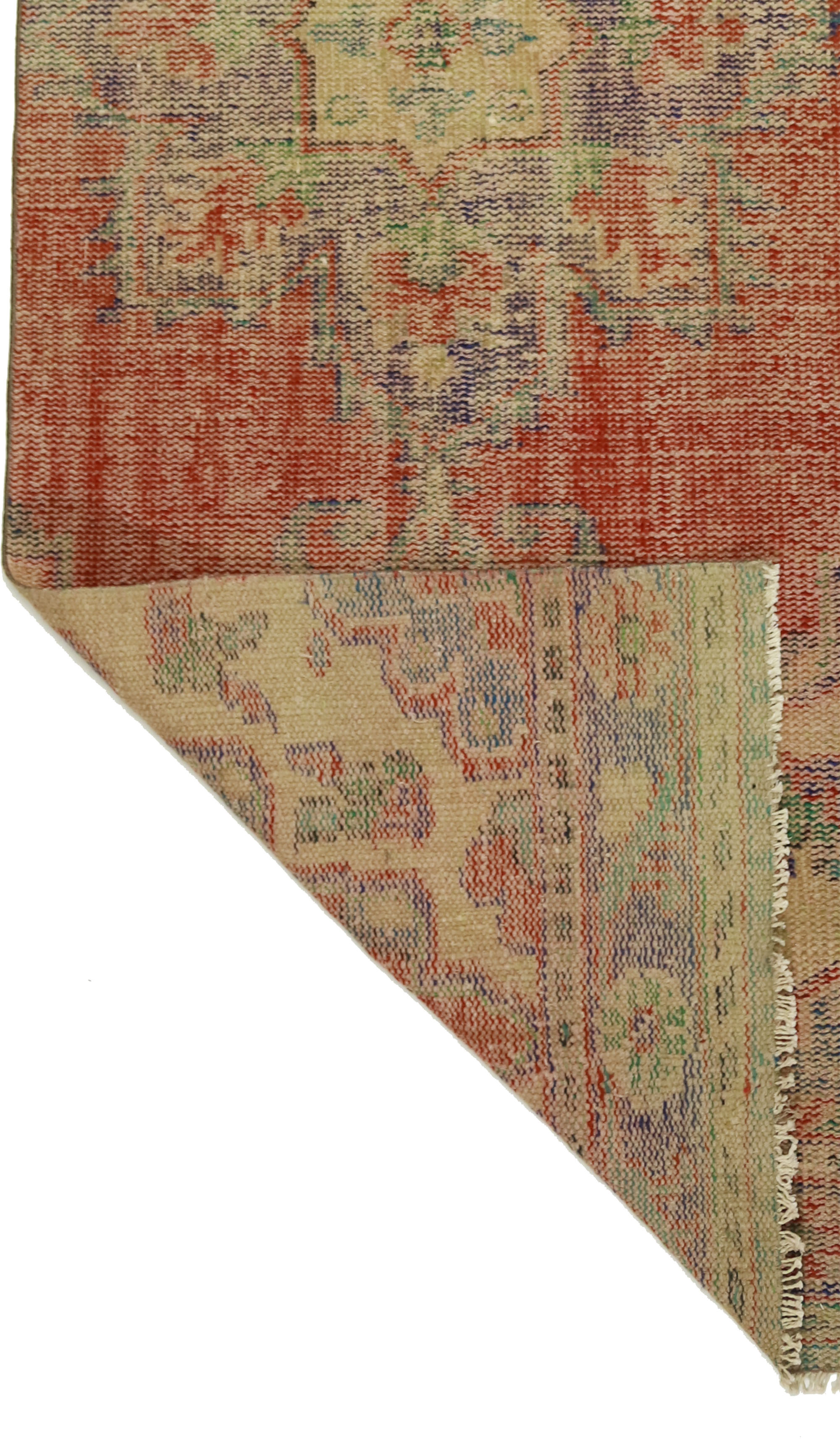 Anatolian handmade vintage rug 265 cm x 106 cm