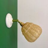 Vintage glass globe wall light in yellow from Clichy.