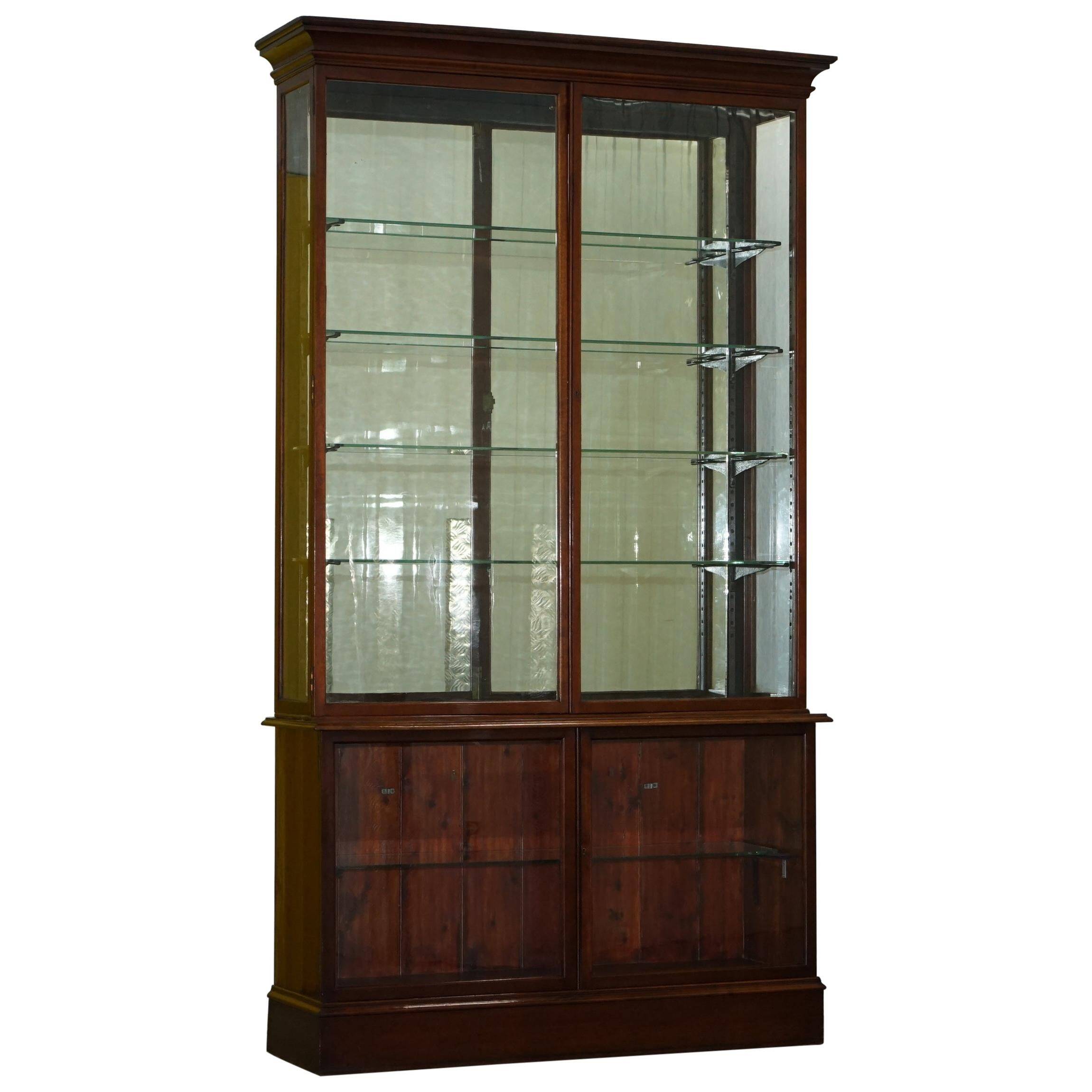 Rare glass-fronted Victorian apothecary cabinet.