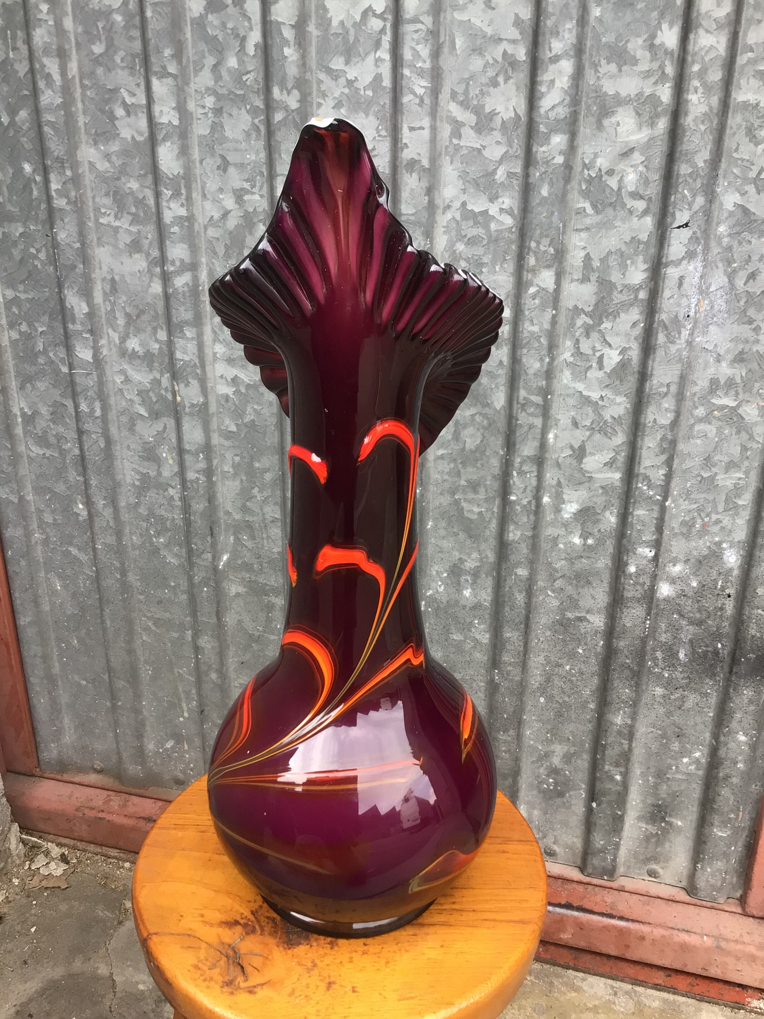 Spectacular Vase Murano vintage Shell 1950 blown