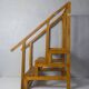 vintage wooden library staircase