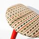 Vintage Tripod Stool Kilim Red Oval Footrest 35cm Firm