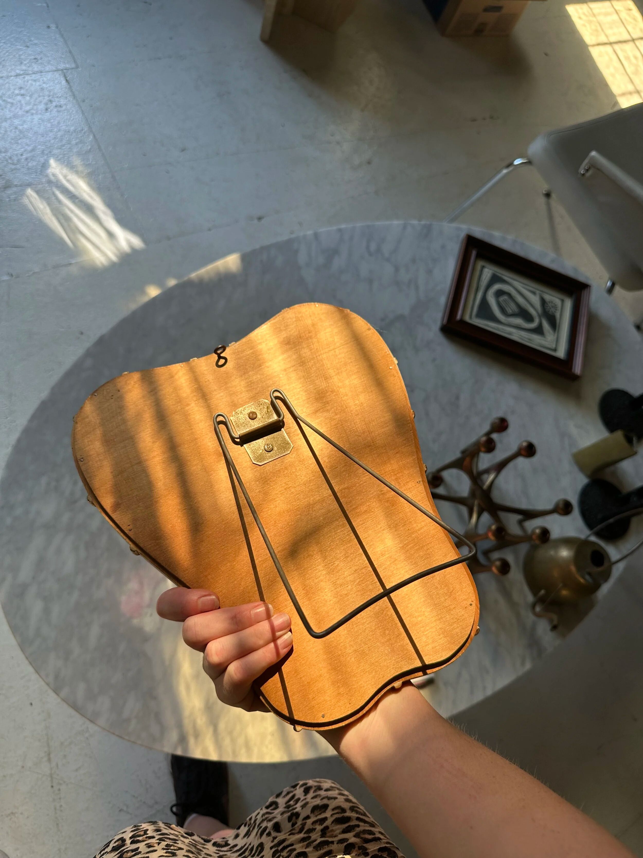 Italian table mirror in gilded wood, 1950s