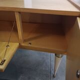 1960s Scandinavian wood veneer console table