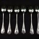 6 small spoons silver metal pink medallion