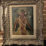 Peinture d'une tahitienne de vincente cristellys 1898-1970