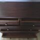 Antique chest of drawers from the 50s with 5 curved drawers, vintage old-style assembly and brass knobs