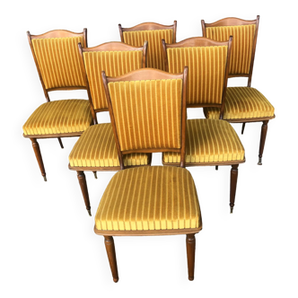 Vintage mustard velvet chairs