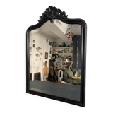 Napoleon III mirror in black wood with pediment