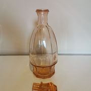 Art Deco glass carafe in amber colour.