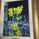 Oil on canvas signed Jordi Vall Escriu Yellow narcissus and two cups