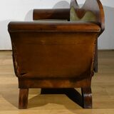 Canapé en Ronce d’Acajou, style Biedermeier – Fin XIXe