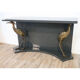 Vintage lacquered wooden console decorated with brass herons 1970