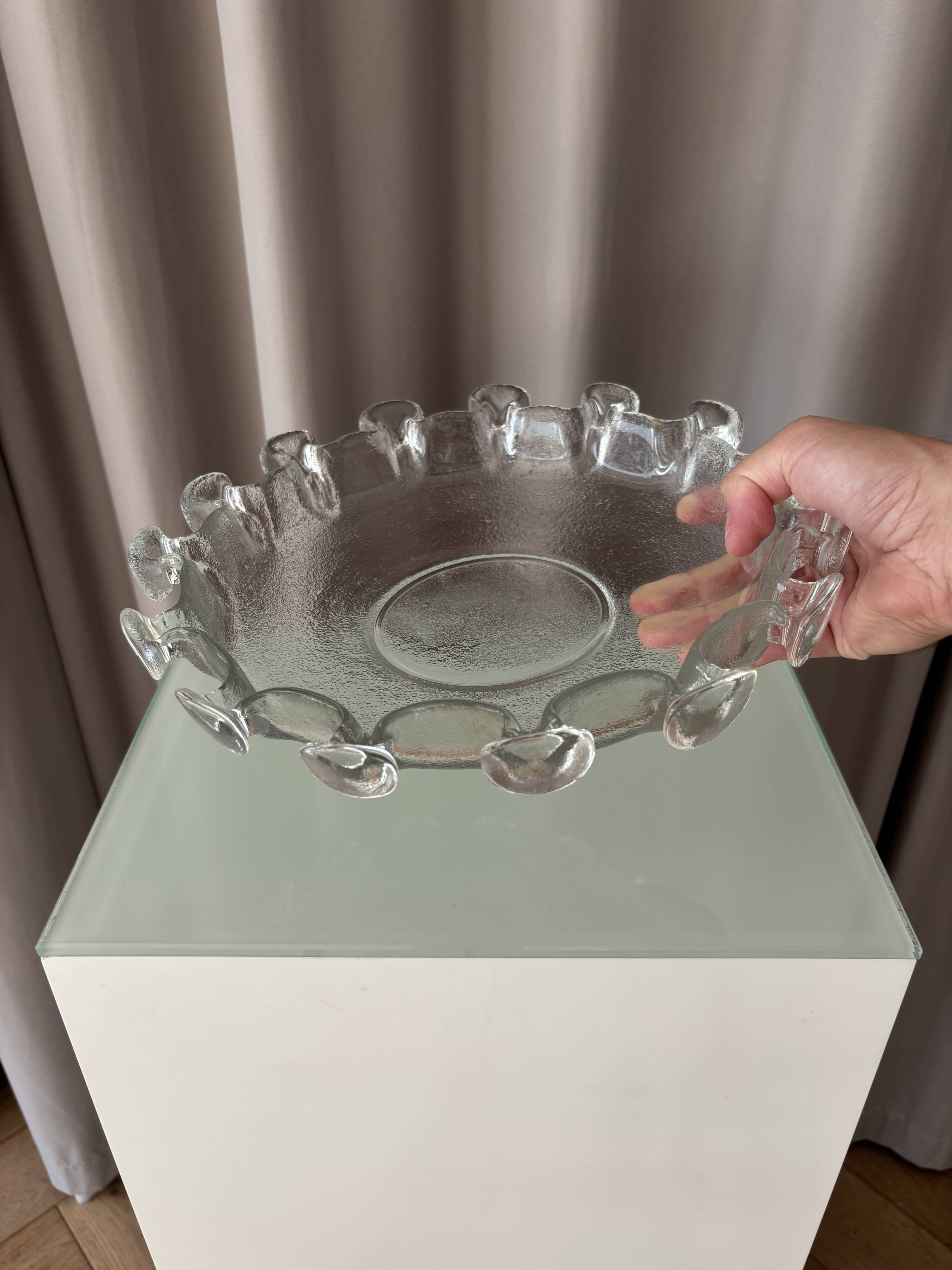 Humppila Finland Splash Art Glass Bowl / Plate –Scandinavian Design