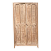 Large Parisian Art Deco stripped solid wood wardrobe 1930