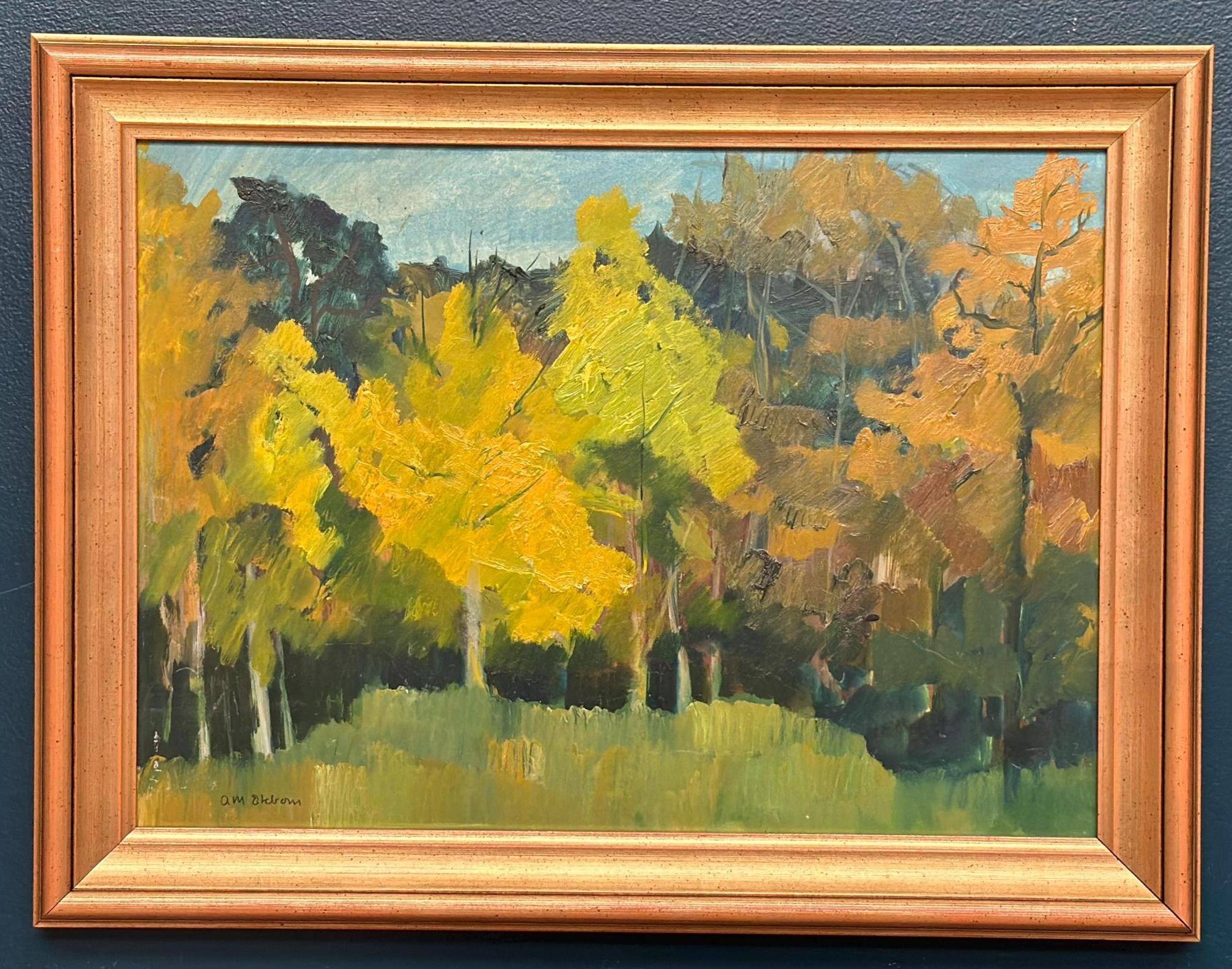 Swedish Oil on Panel – “Höst” by Ann‑Marie Ekbom Wikström