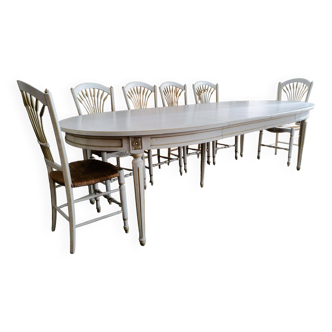 Ensemble table ovale + 6 chaises DE TONGE — Chêne massif, Valbonne