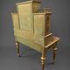 Antique Norwegian secretary desk | Restored gold & green fruit decoupage
