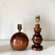 Wooden lamp, 2 M fabric cable, cotton lampshade