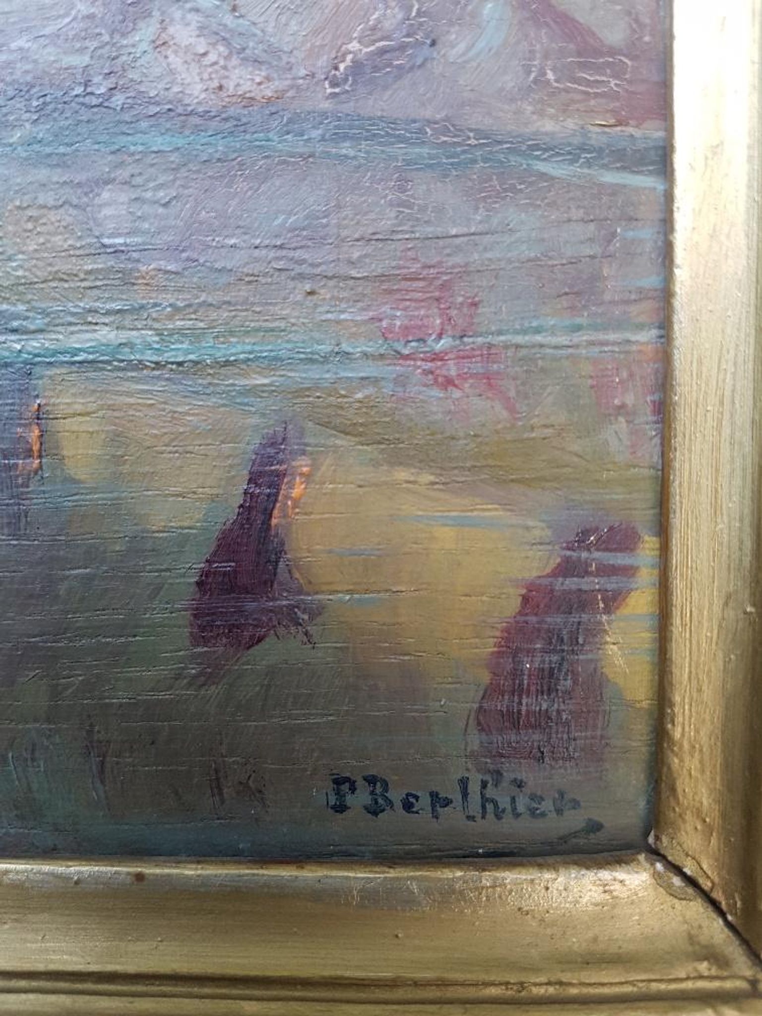 Huile sur toile par Paul Berthier représentant un paysage
