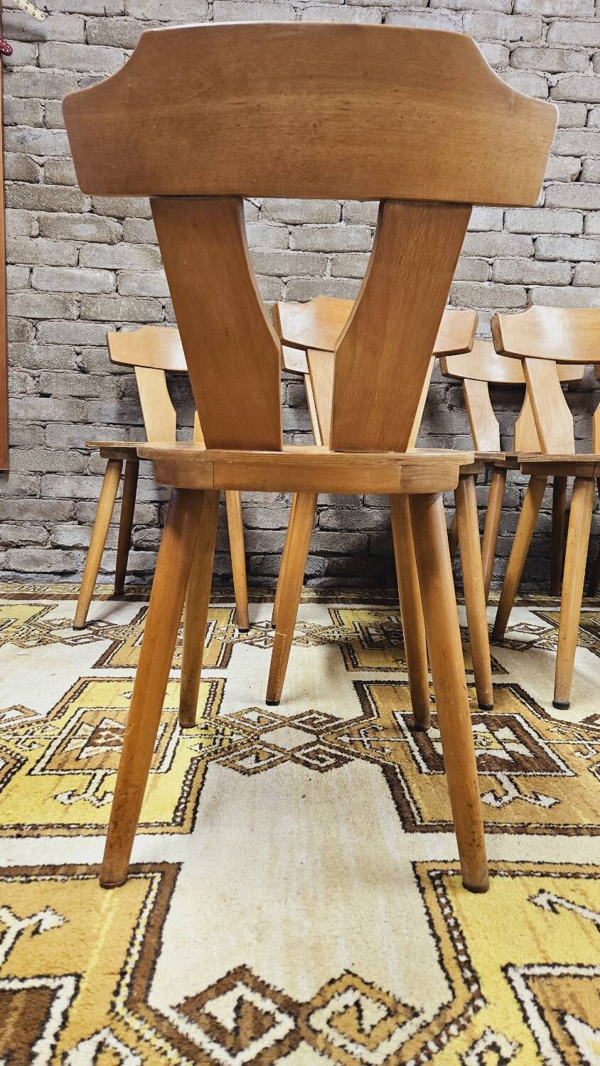 Set of 8 bistro chairs from the 1960s