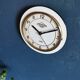 Vintage formica clock round silent wall clock "White Lutetia"