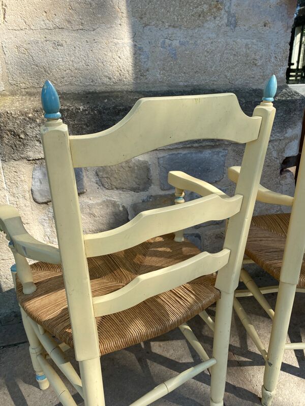 Paire de fauteuils paillés Provence