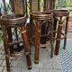 Rattan bar and vintage stools
