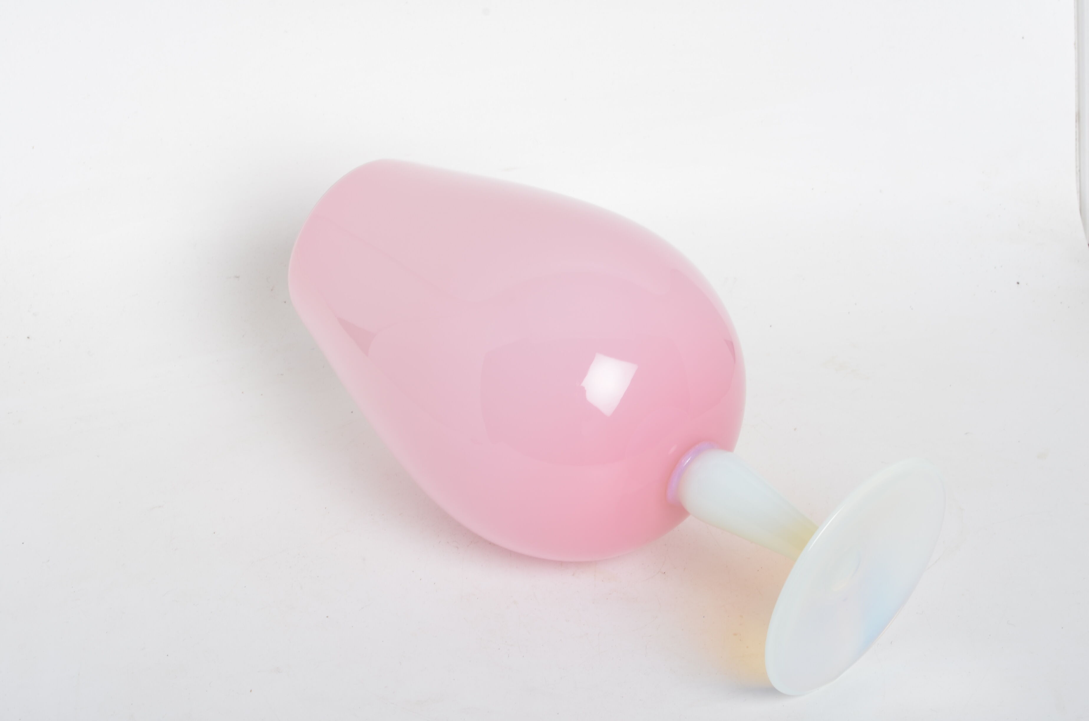Pink opaline foot vase