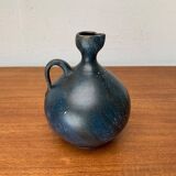 Vintage German brutalist studio pottery vase carafe by Gerhard Liebenthron, 1980.