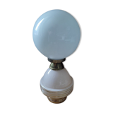 Lampe chevet base art déco rose globe opaline