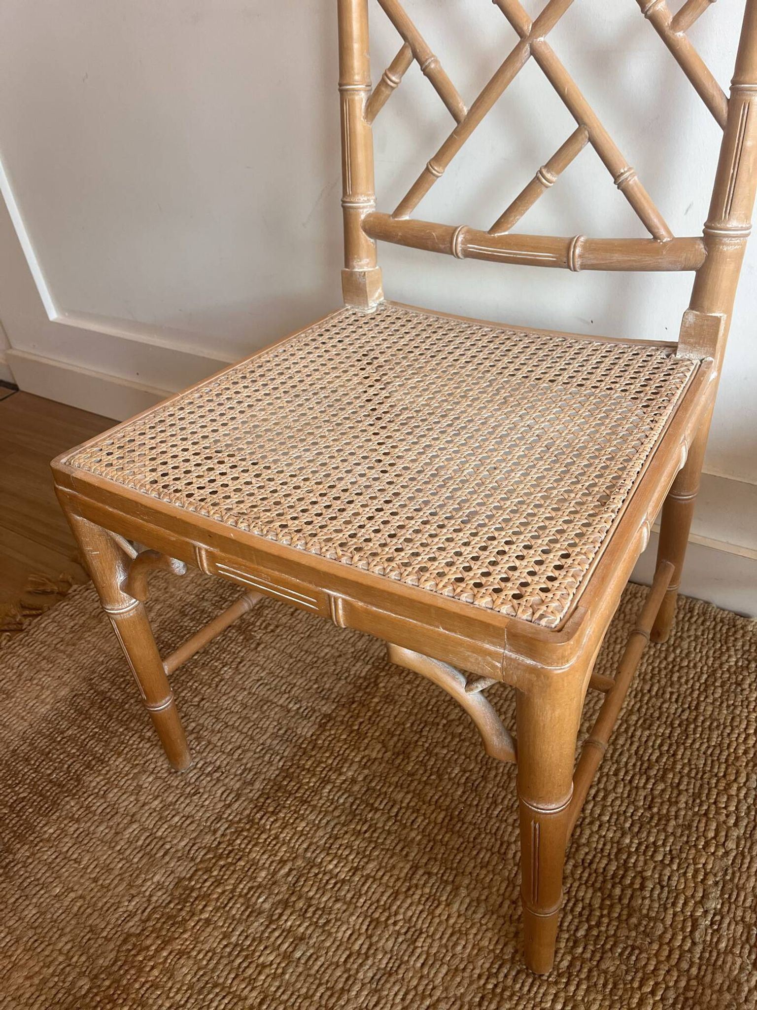 Set of 4 ‘Faux Bamboo’ Chippendale Chairs Vintage