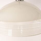 Magnificent suspended light fixture in white glass, Murano glass, Italy, 1970s.