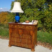 Walnut and walnut burl commode in Louis Philippe style.