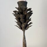 Bougeoir pomme de pin en metal