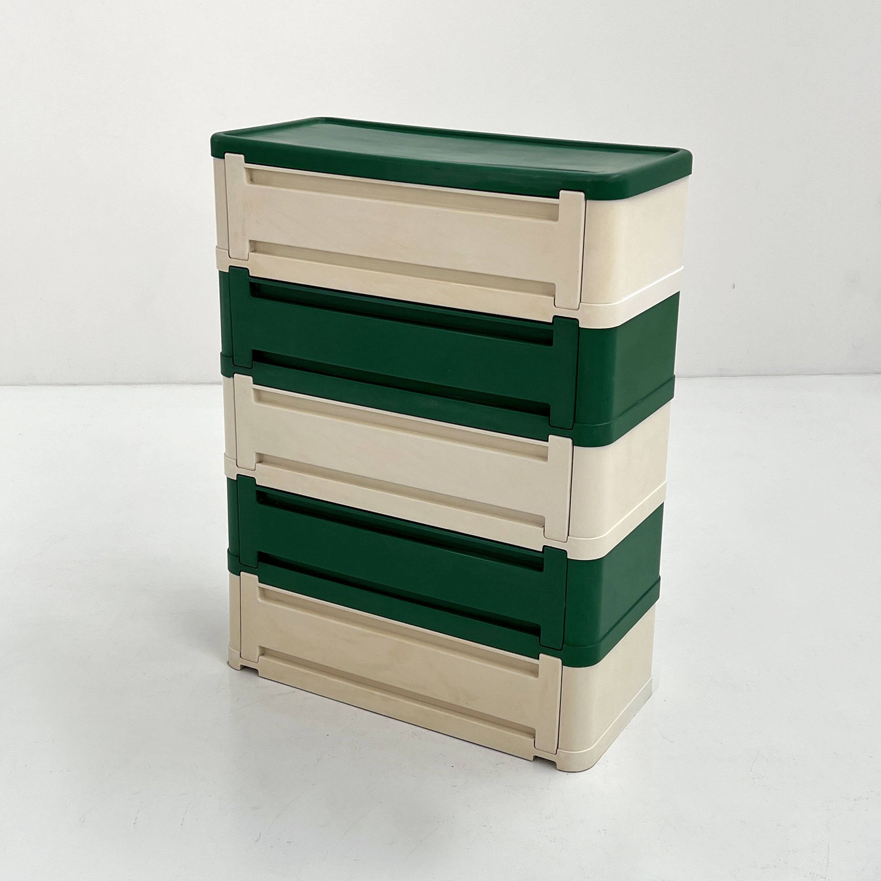 White and green cabinet model “4964” by Olaf Von Bohr for Kartell, 1970
