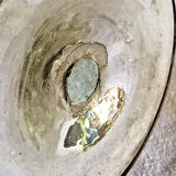 Old candle holder XIX gilded mercurized eglomised glass