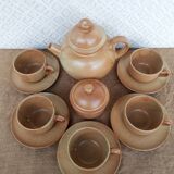 Vintage CNP France village stoneware chocolate tea coffee set