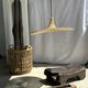 Small suspension, rattan luminaire in hat shape D:60cm