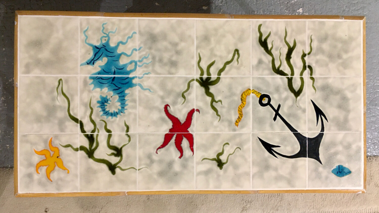 Ceramic and rattan coffee table