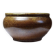 Bol ou cache pot en grès vintage émail à la cendre style rustique wabi sabi
