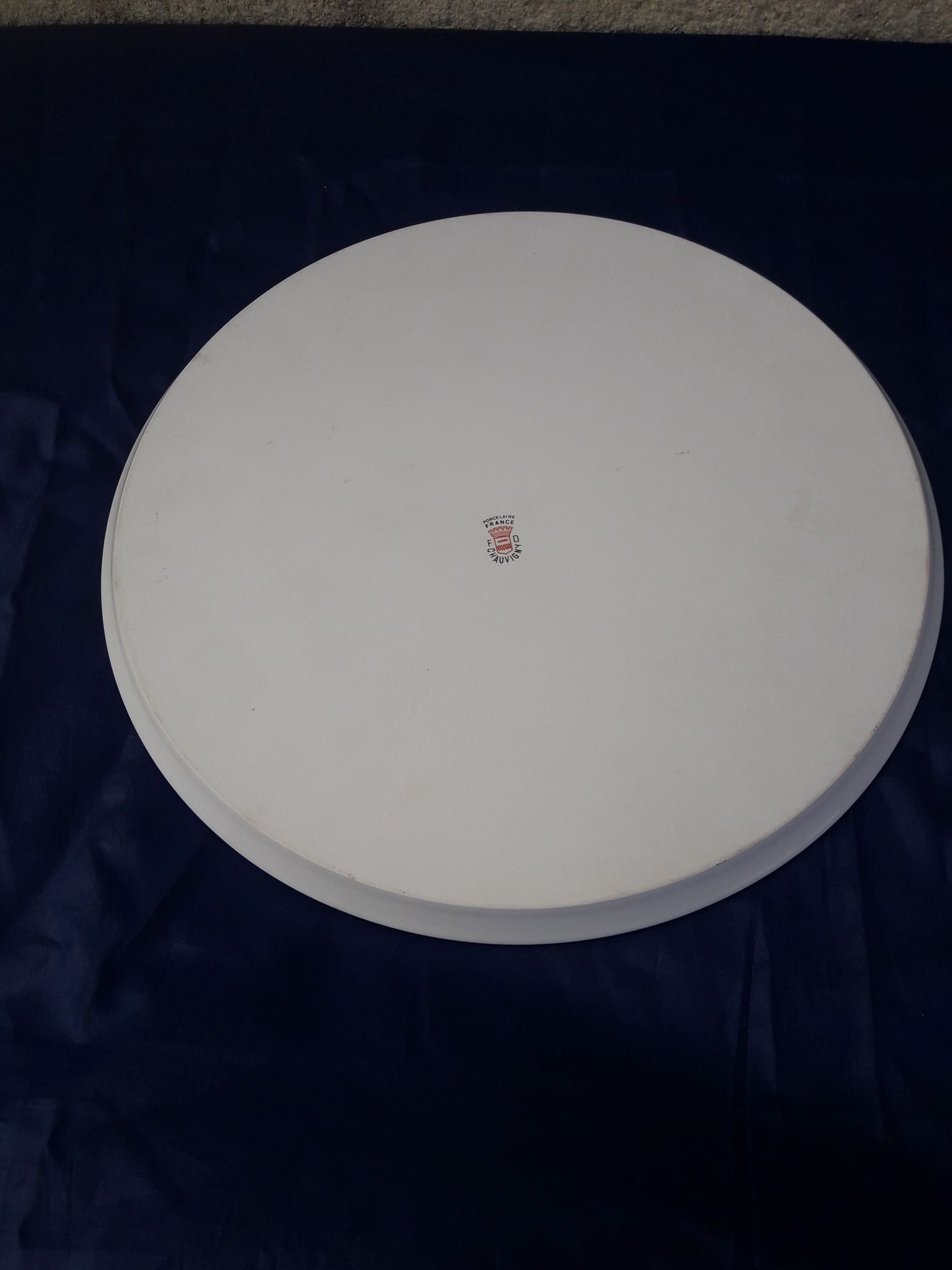 Plat à tarte en porcelaine de Chauvigny Diam 31 cm