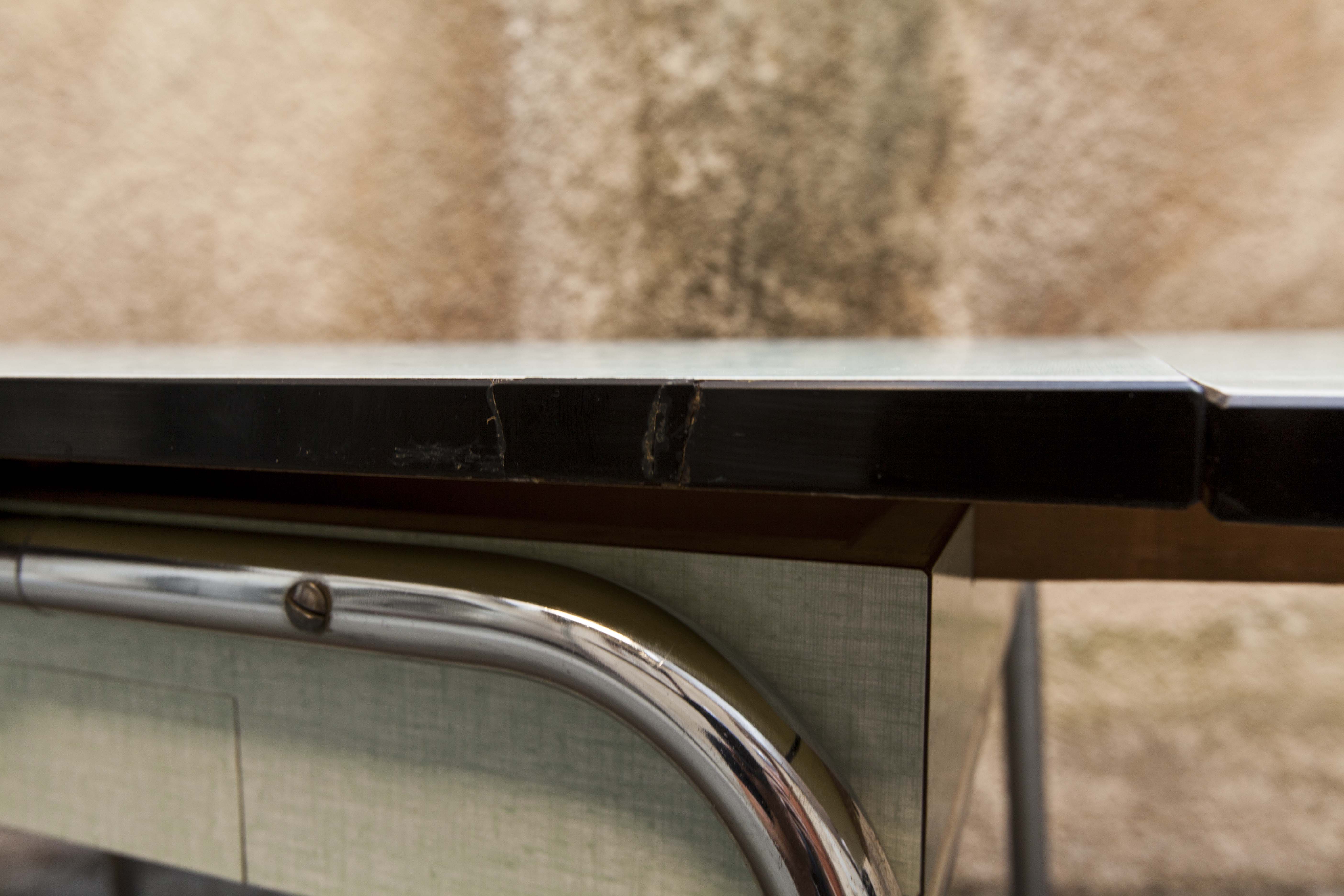 Green formica table, 1970