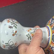Lampe à poser, décor Rouen, Quimper, 38 cm haut de douille