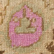 Light Brown & Pink Vintage Persian Rug, Handmade Wool Classic Home Decor