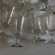 Set of 9 modernist half crystal water wine roller glasses 1960