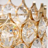 Golden brass chandelier, Sciolari design by Palwa, Germany, 1970s